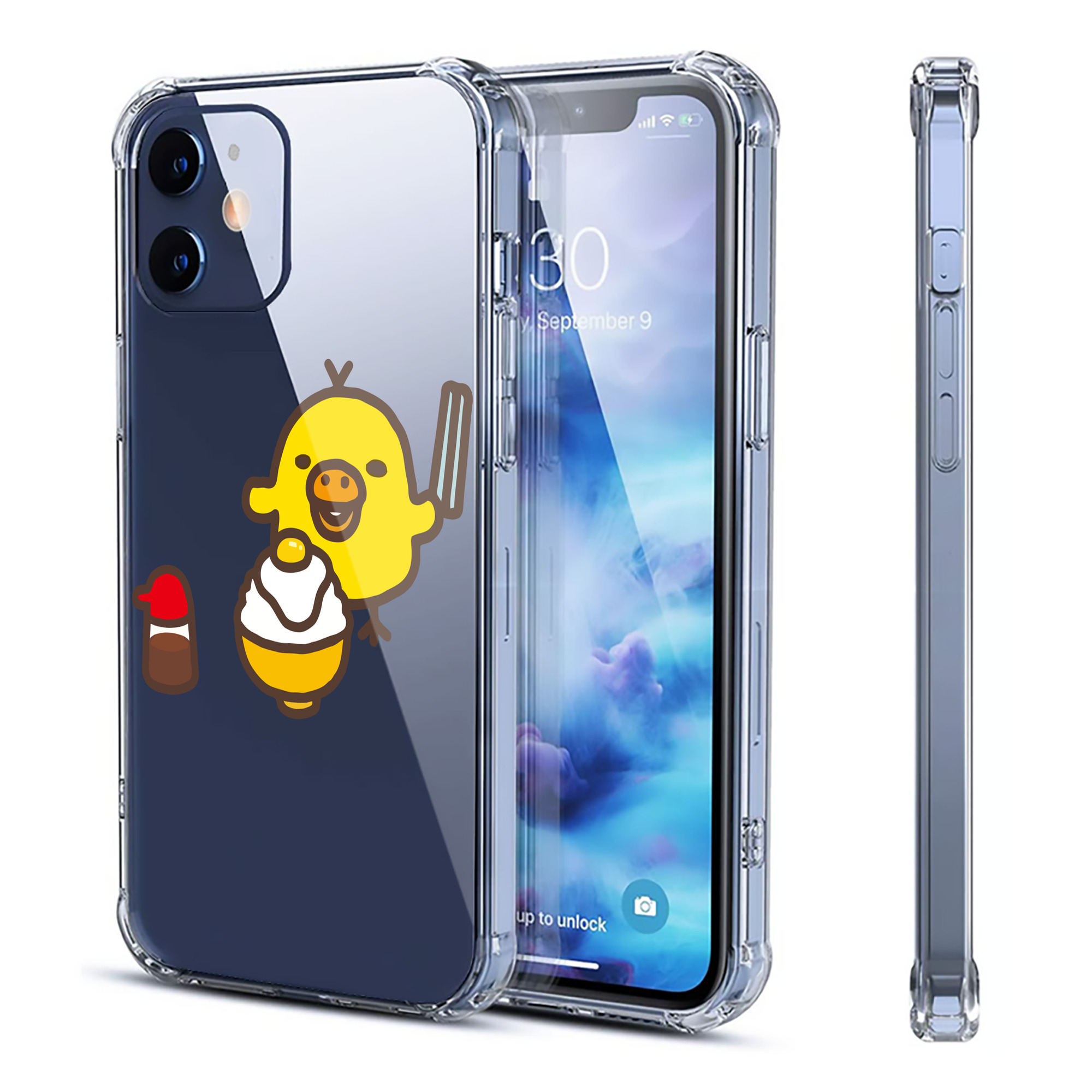 （画像用） リラックマ リラックマ キイロイトリ Rilakkuma Korilakkuma Kiiroitori 【iPhone 12シリーズ対応】透明スマホケース（クリアソフトケース）